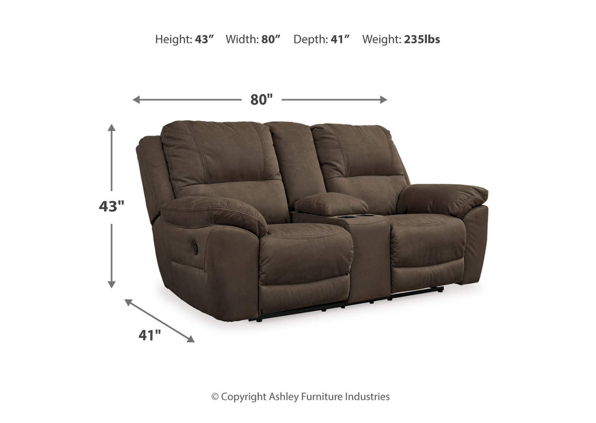 Next-Gen Gaucho Reclining Loveseat with Console,Signature Design By Ashley