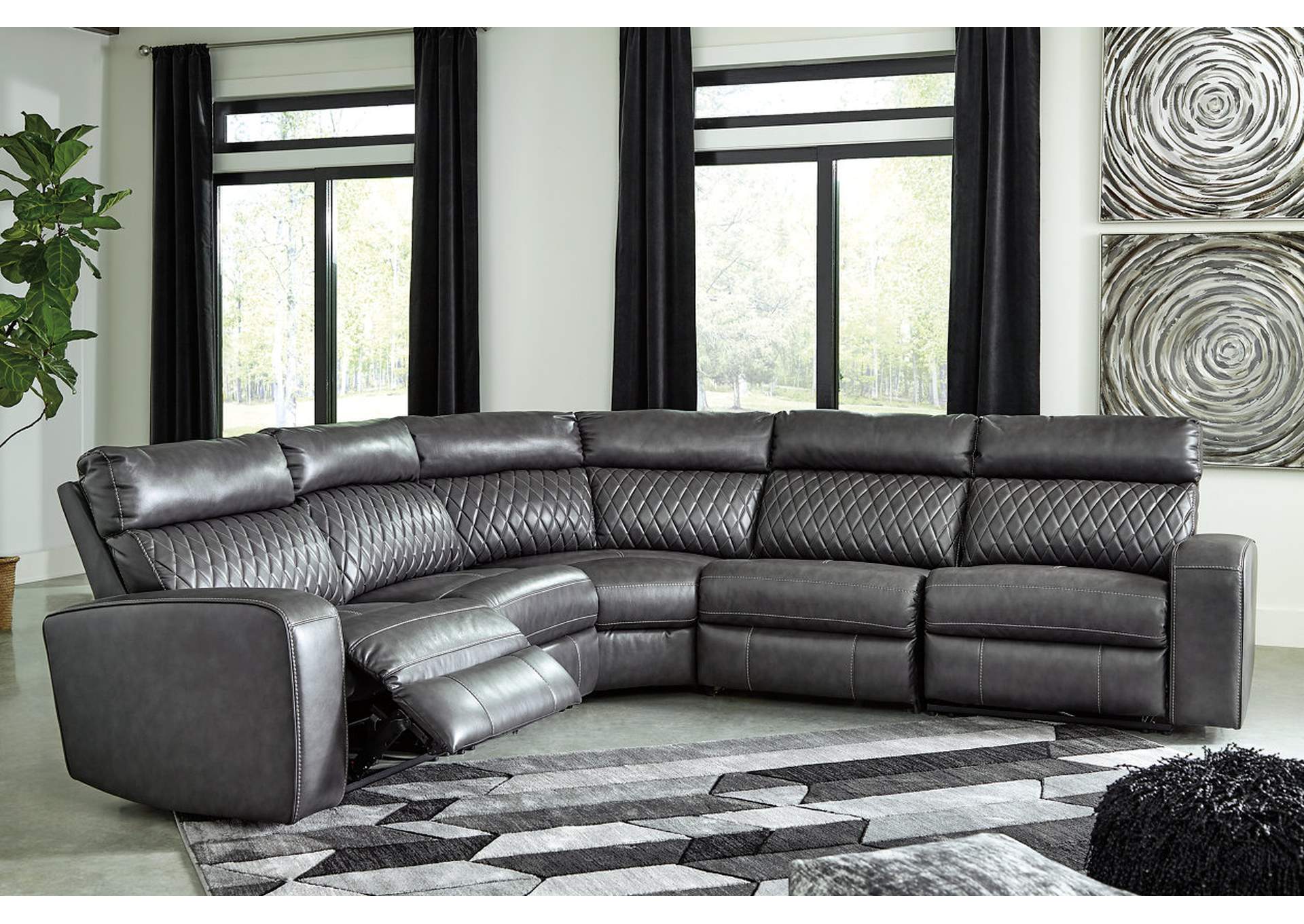 Samperstone 5-Piece Power Reclining Sectional,Signature Design By Ashley