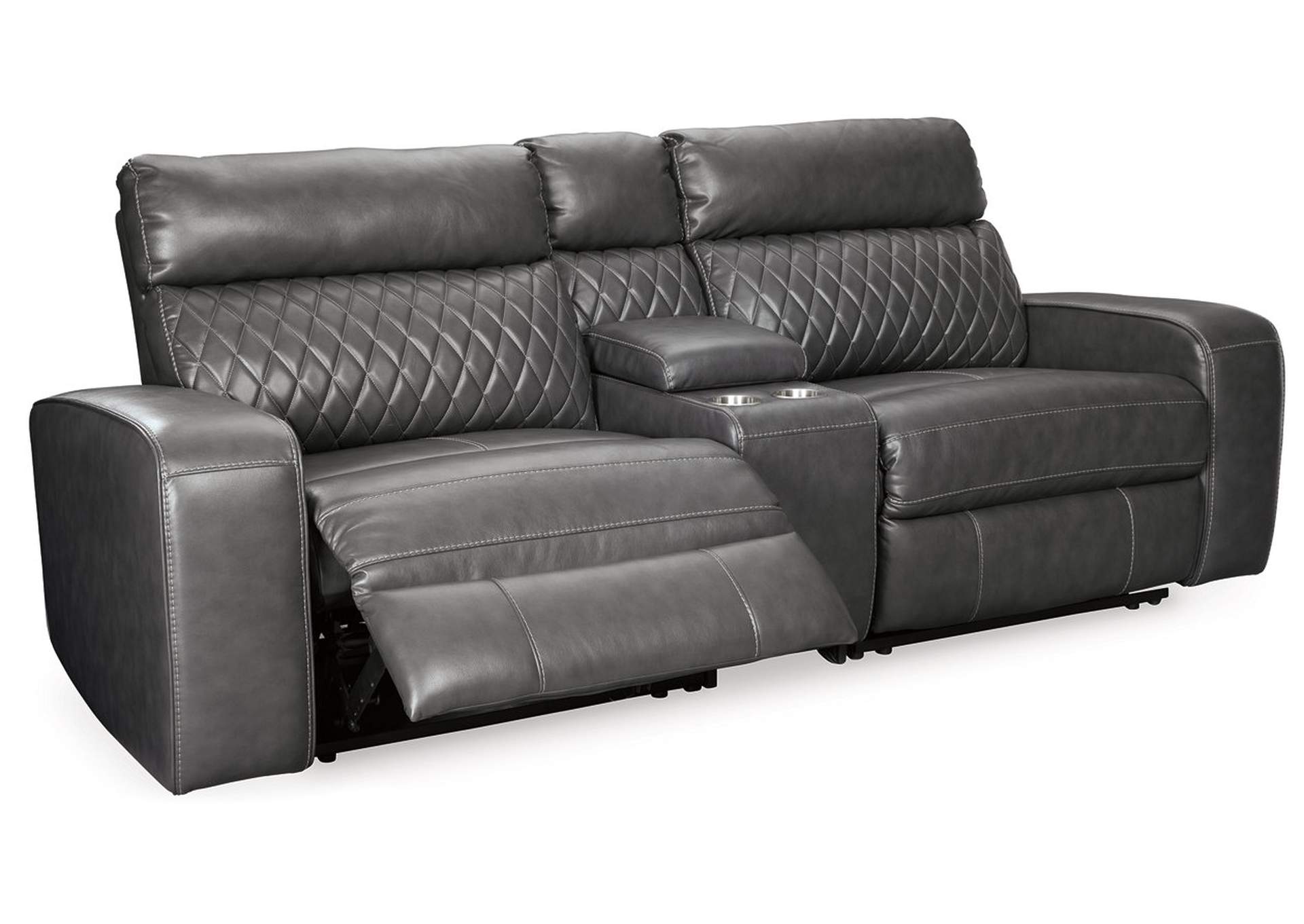 Samperstone 3-Piece Power Reclining Sectional Loveseat,Signature Design By Ashley