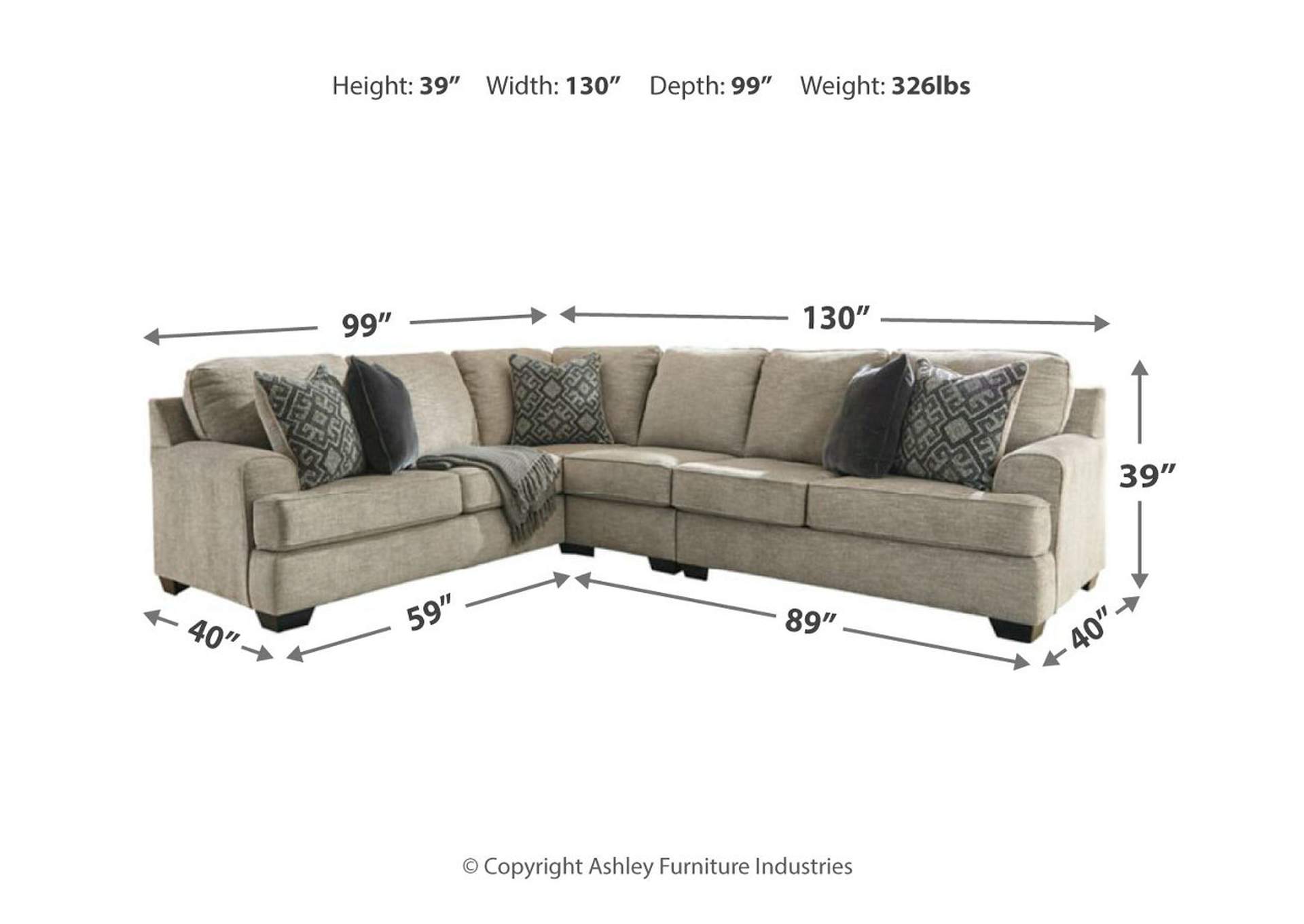 Bovarian 3-Piece Sectional,Signature Design By Ashley