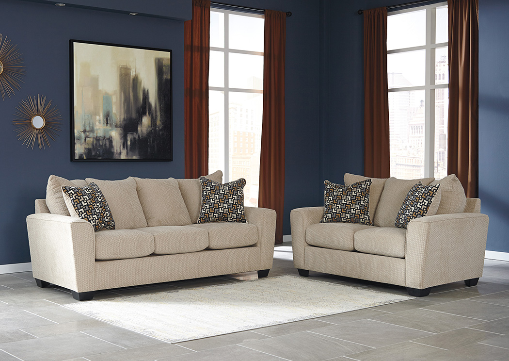 Wixon Putty Sofa and Loveseat,ABF Benchcraft