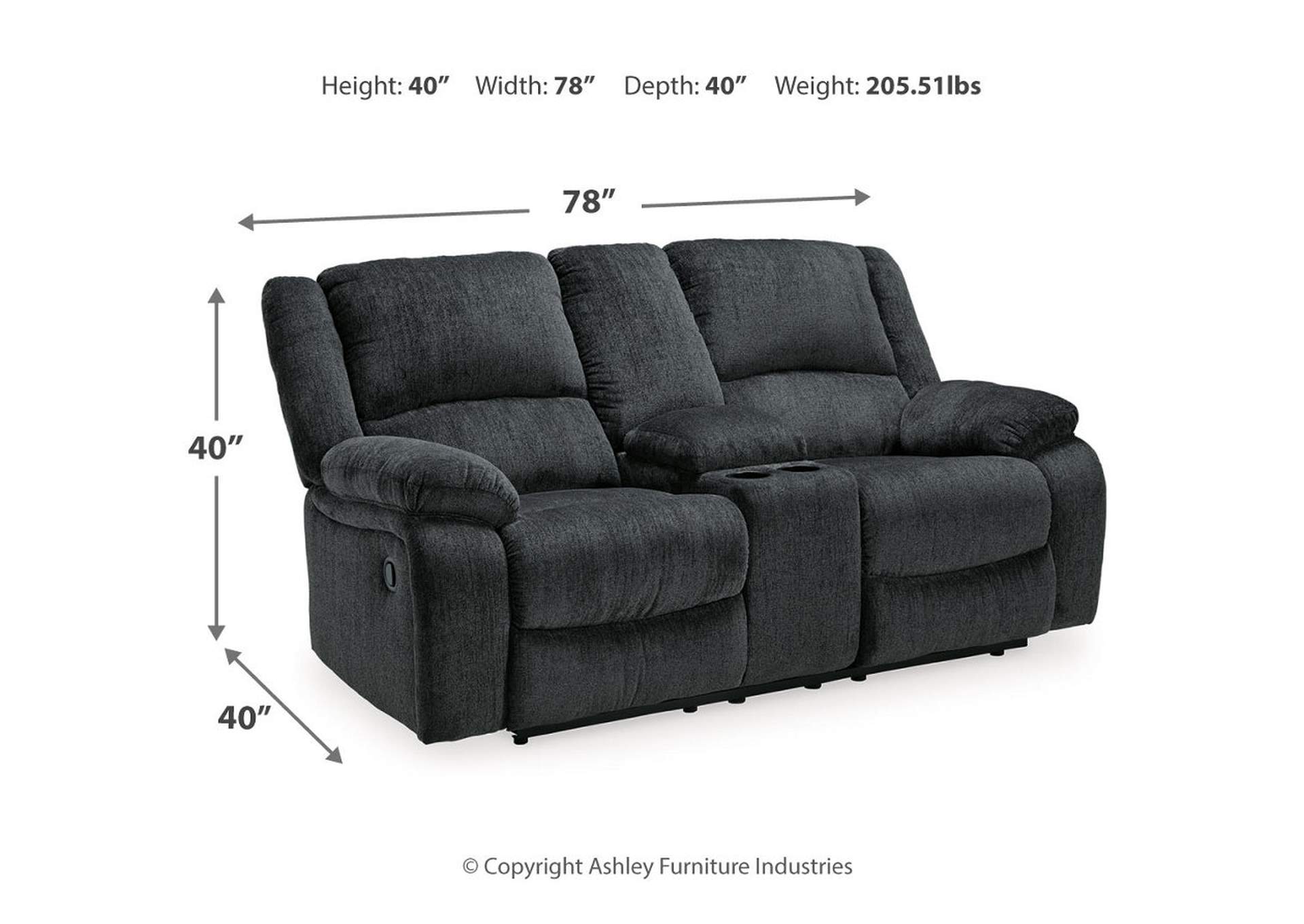 Draycoll Reclining Loveseat with Console,Signature Design By Ashley