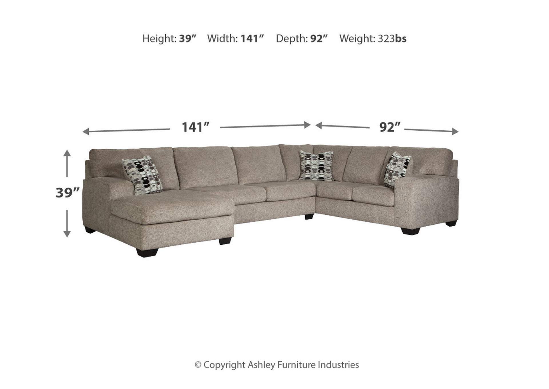Ballinasloe 3-Piece Sectional with Chaise,Signature Design By Ashley