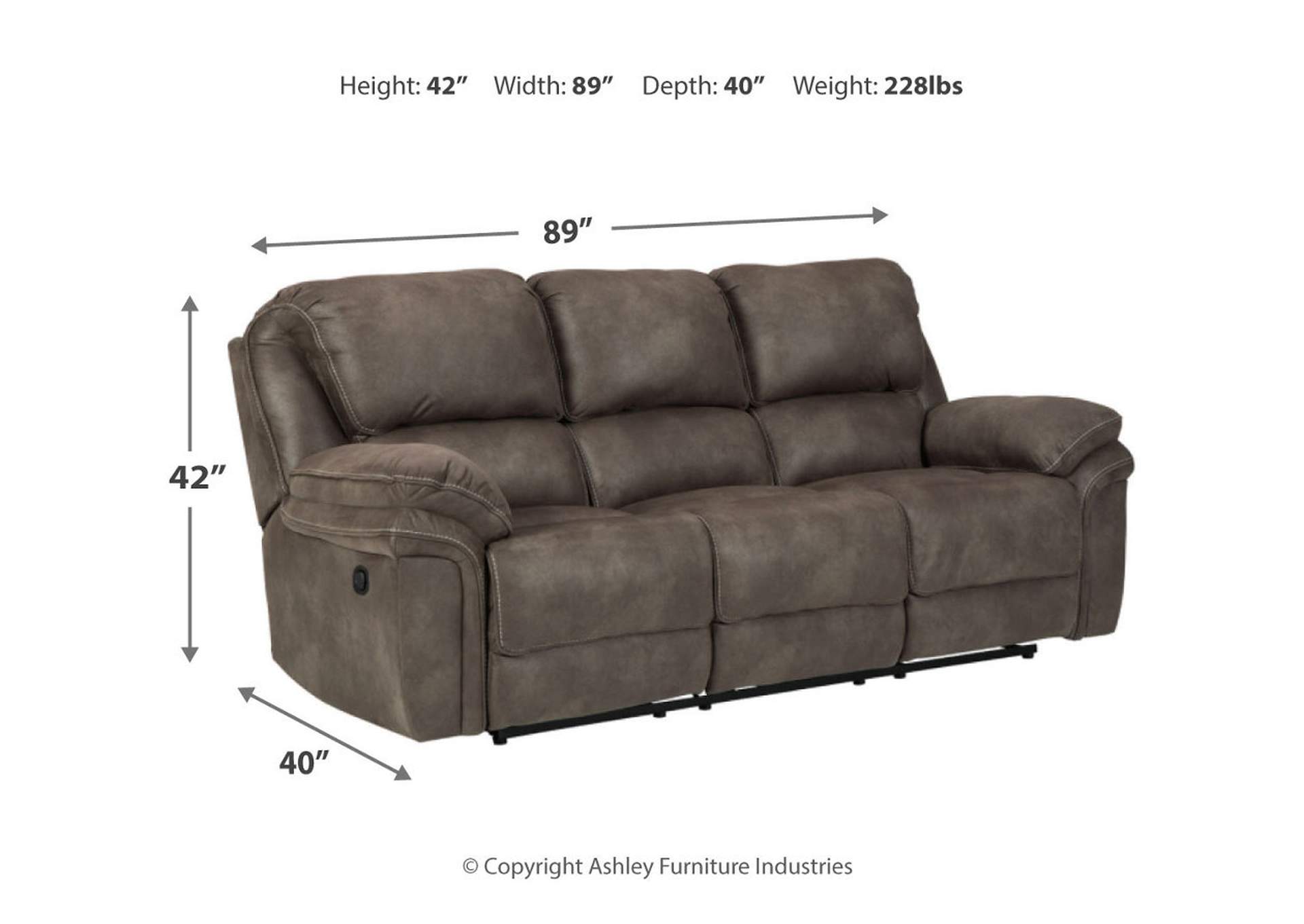 benchcraft reclining sofa