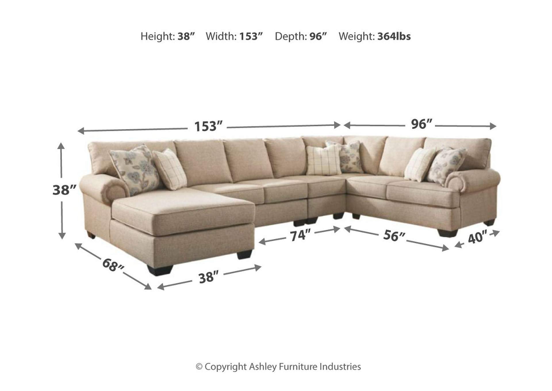 Baceno 4-Piece Sectional with Chaise,Ashley