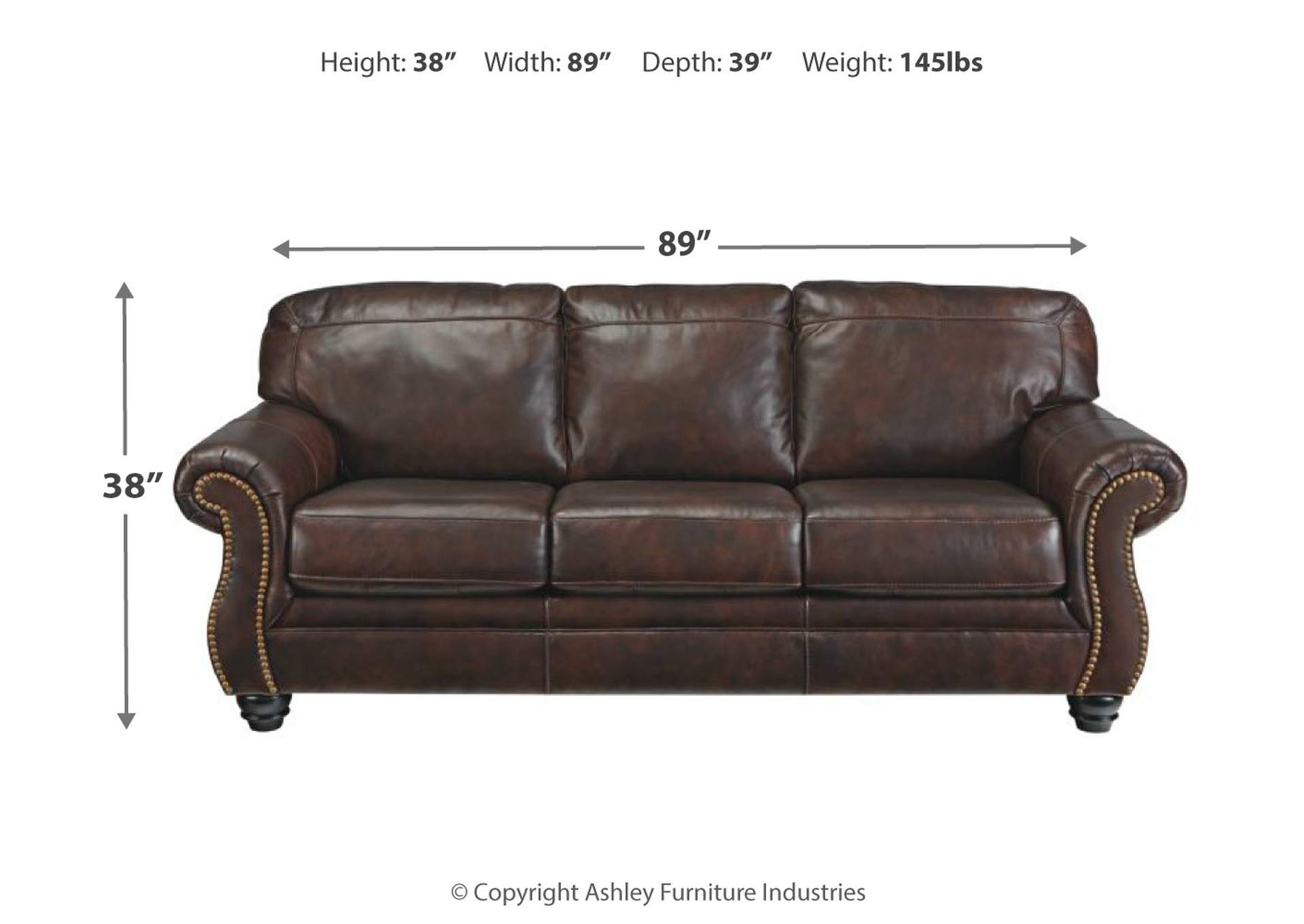 Bristan Walnut Sofa,Signature Design By Ashley