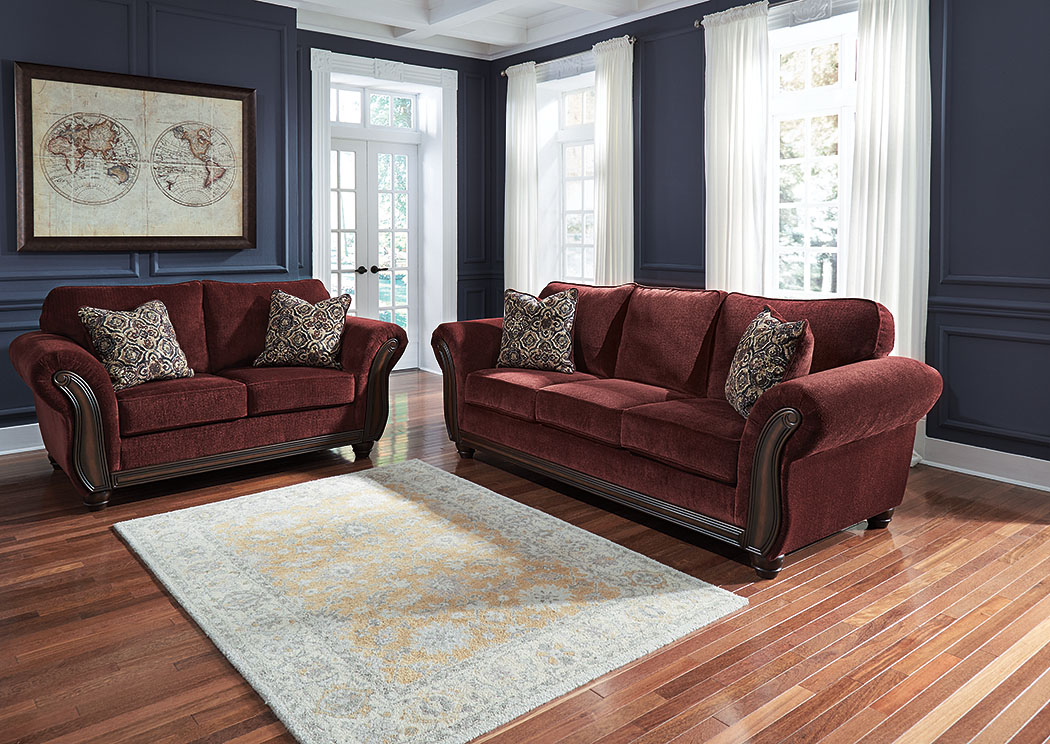 Chesterbrook Burgundy Sofa and Loveseat,ABF Signature Design by Ashley