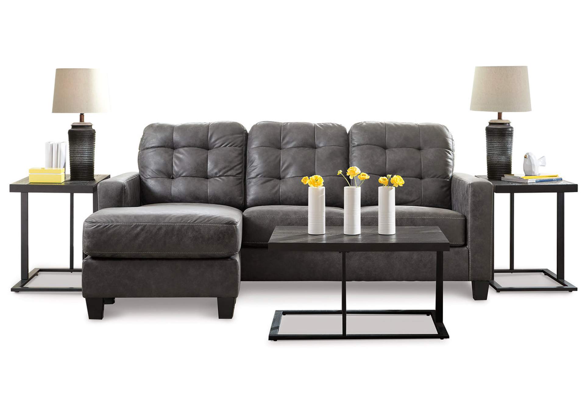 Venaldi Sofa Chaise with Occasional Table Set and Lamps,Benchcraft