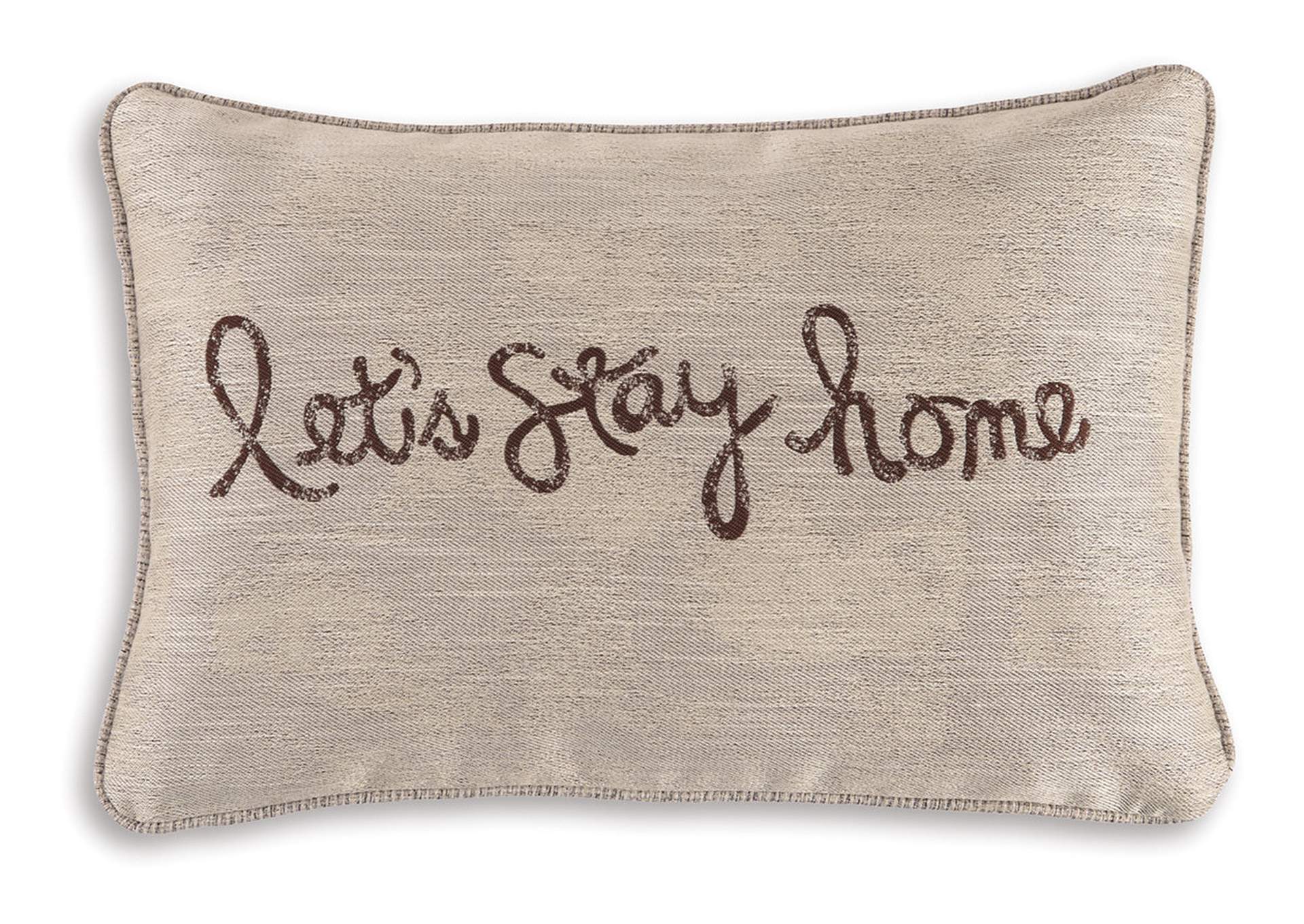 Lets Stay Home Brown Pillow (Set of 4),Direct To Consumer Express