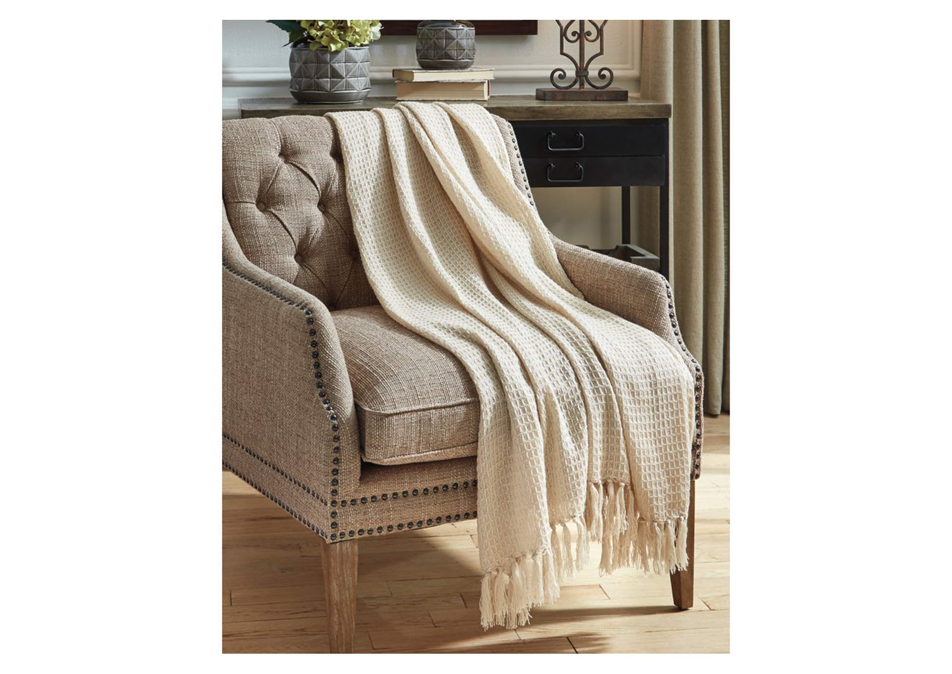 Rowena Beige Throw (Set of 3),Direct To Consumer Express