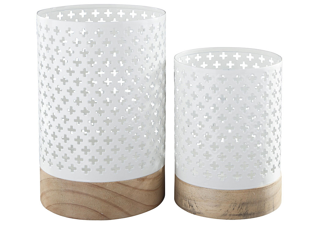 Daichi White/Natural Candle Holder (Set of 4),ABF Signature Design by Ashley