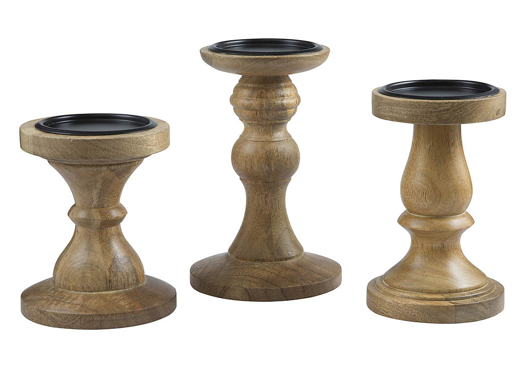 Kadience Natural Candle Holder (Set of 3),ABF Signature Design by Ashley