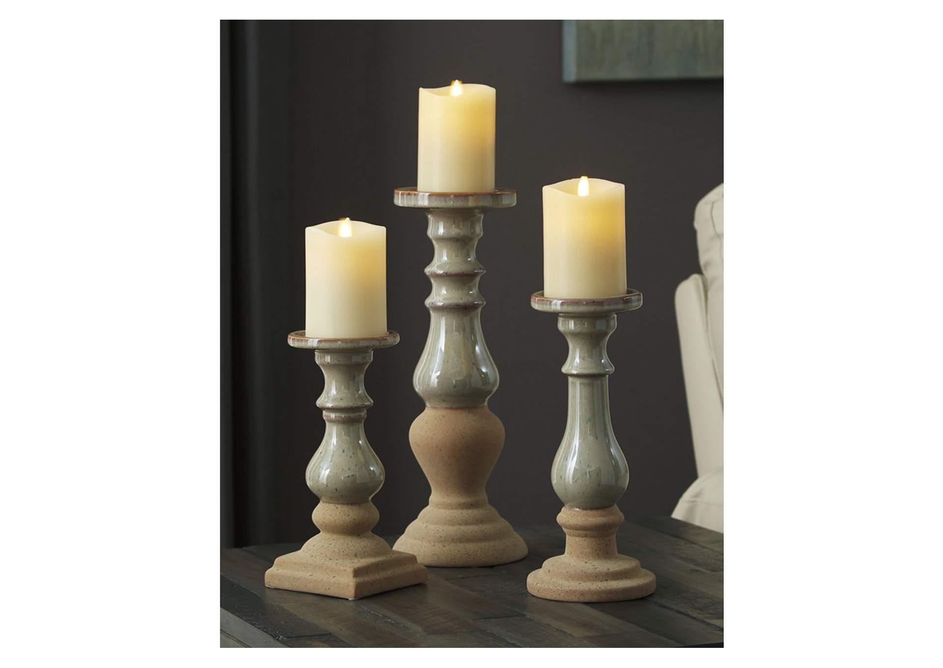 Emele Brown Candle Holder (Set of 3),Direct To Consumer Express
