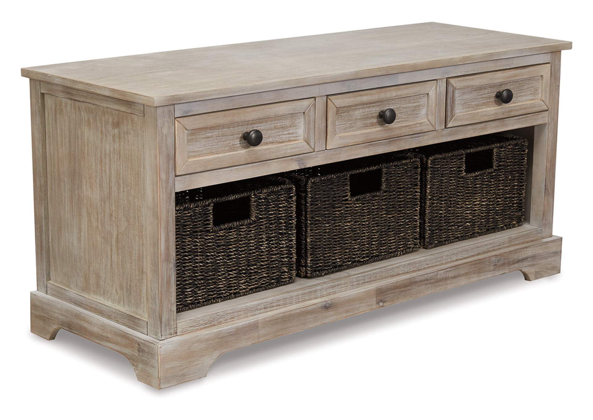Oslember Light Brown Storage Bench,Direct To Consumer Express