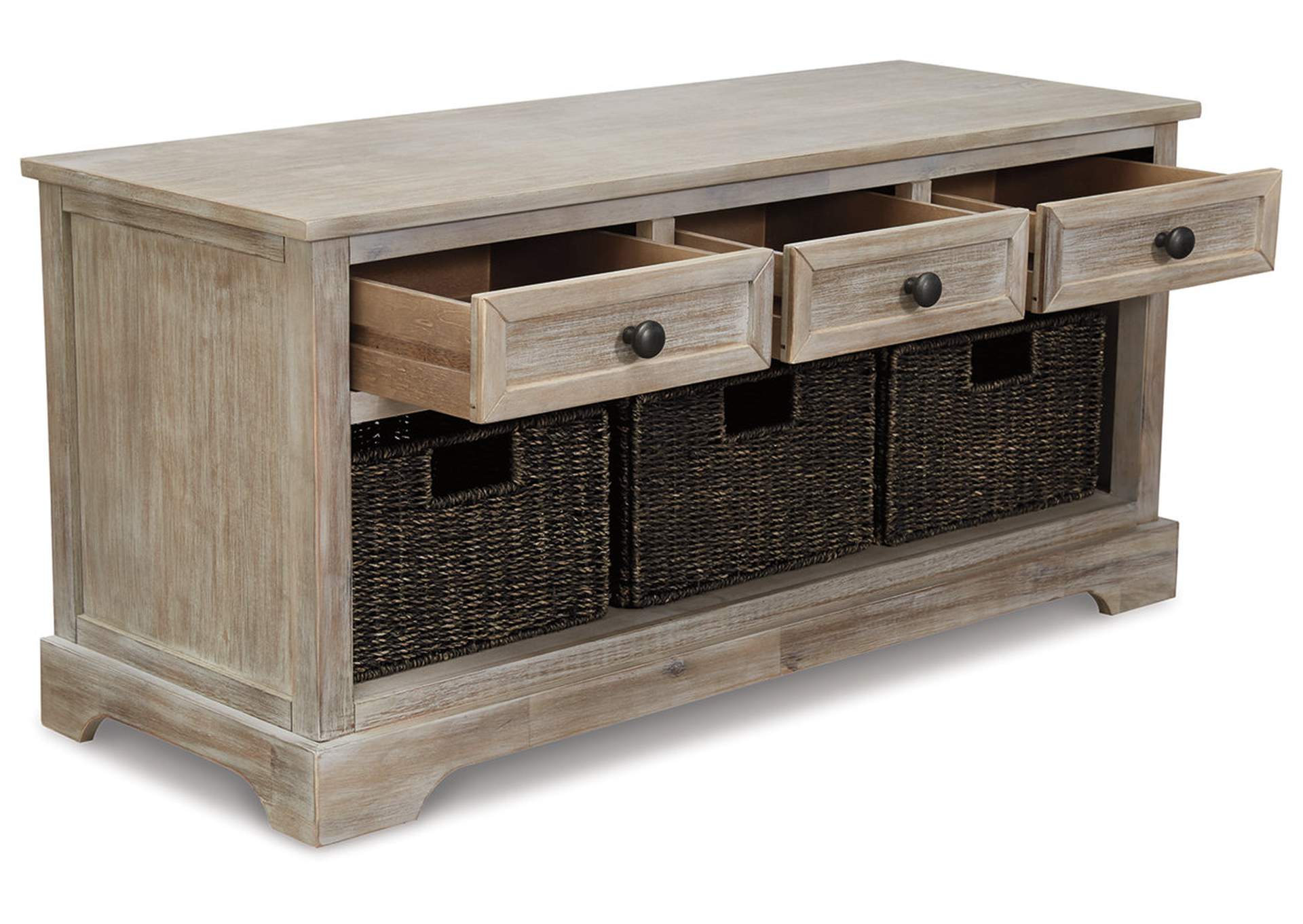 Oslember Light Brown Storage Bench,Direct To Consumer Express
