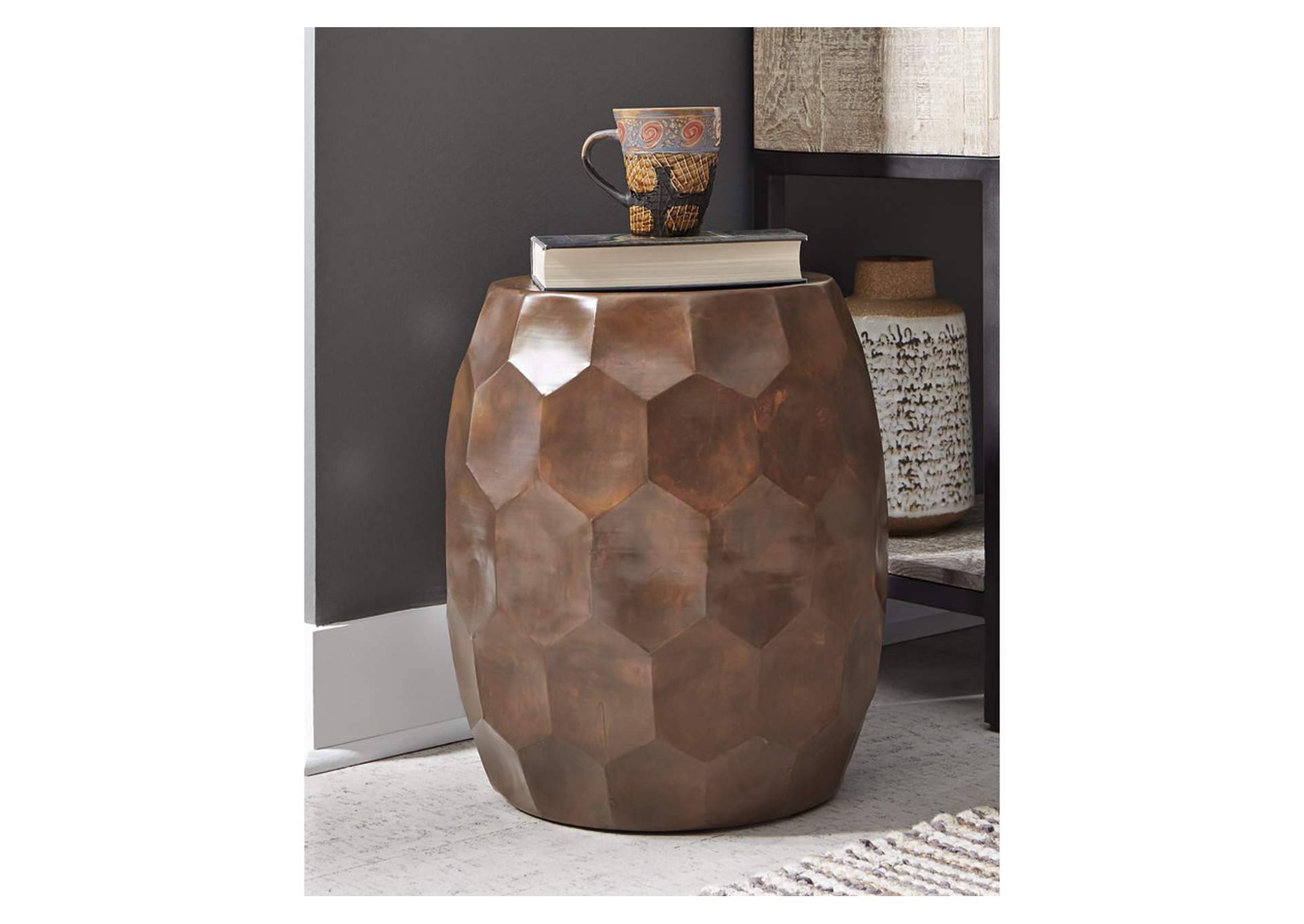 Wynlow Copper Finish Stool,Direct To Consumer Express