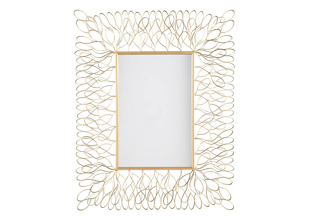 Ogdon Antique Gold Finish Accent Mirror,ABF Signature Design by Ashley