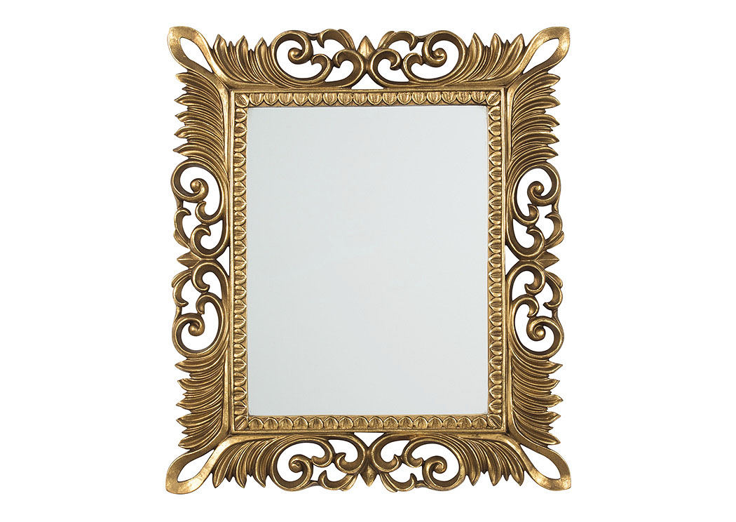 Denisha Antique Gold Finish Accent Mirror,ABF Signature Design by Ashley