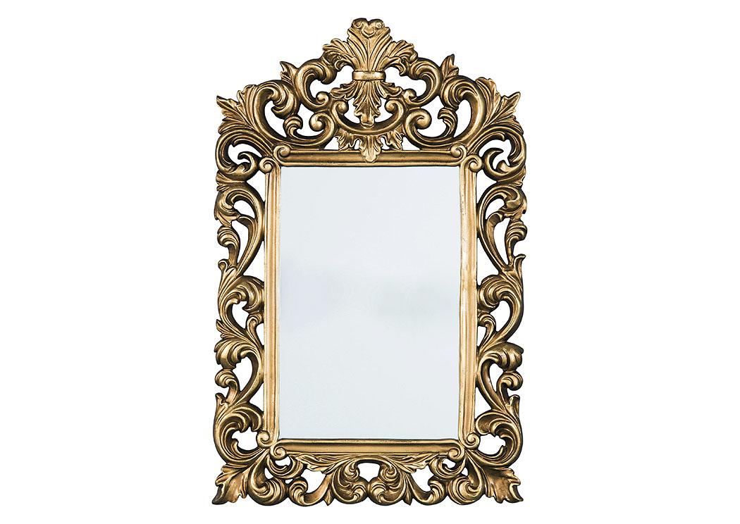 Denita Antique Gold Finish Accent Mirror,ABF Signature Design by Ashley