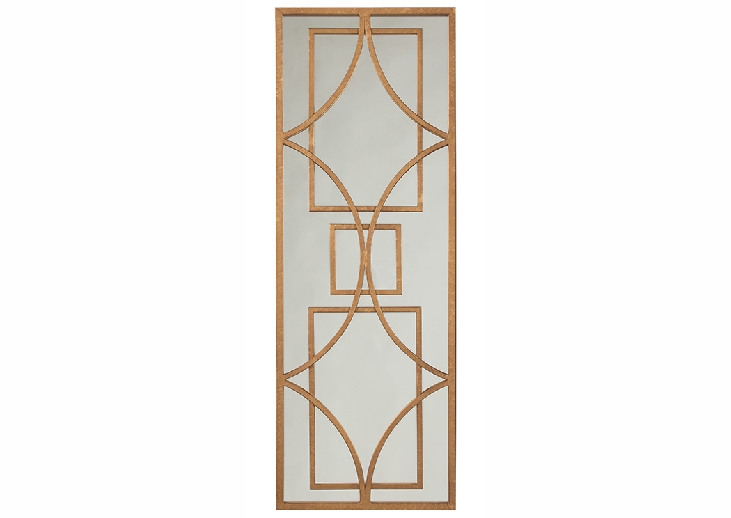 Djimon Antique Gold Finish Accent Mirror,ABF Signature Design by Ashley