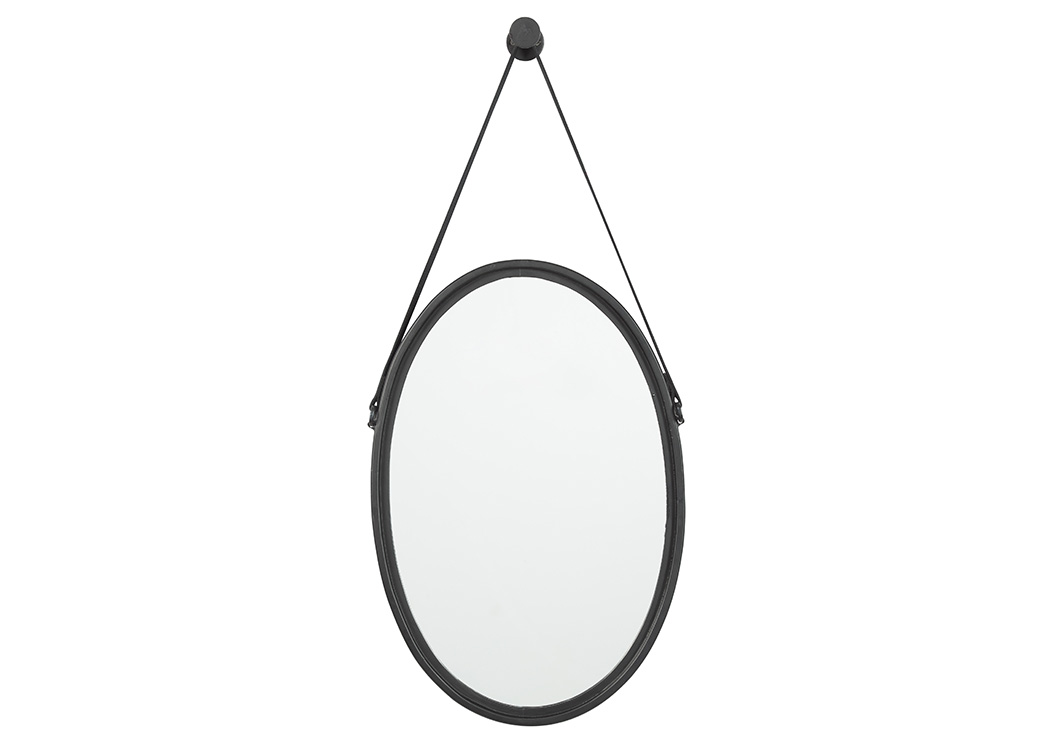 Dusan Black Oval Accent Mirror,ABF Signature Design by Ashley