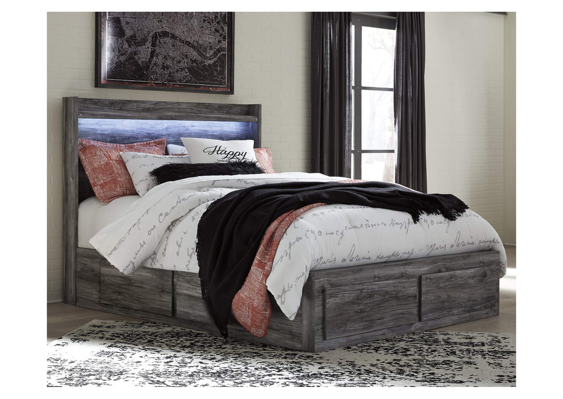 Baystorm Queen Panel Bed with 4 Storage Drawers,Signature Design By Ashley