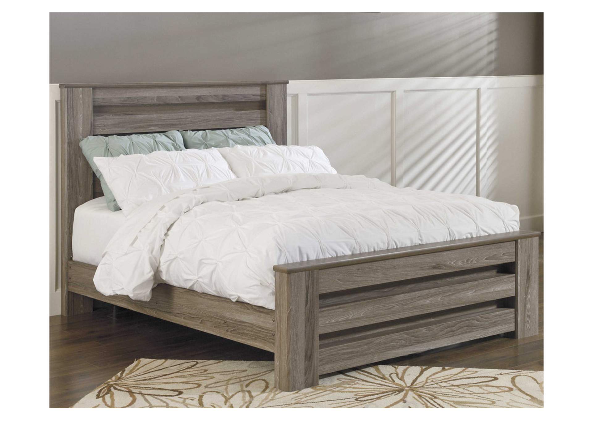 Zelen Queen Panel Bed with Mirrored Dresser and Chest,Signature Design By Ashley
