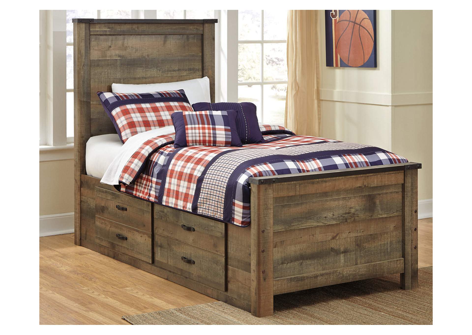 Trinell Twin Panel Bed with 2 Storage Drawers,Signature Design By Ashley