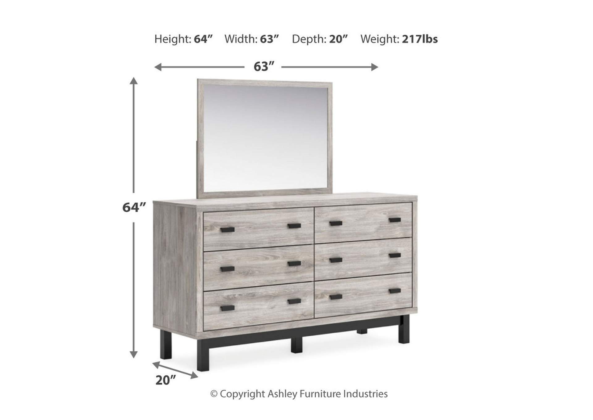 Vessalli King Panel Bed with Mirrored Dresser and Nightstand,Signature Design By Ashley