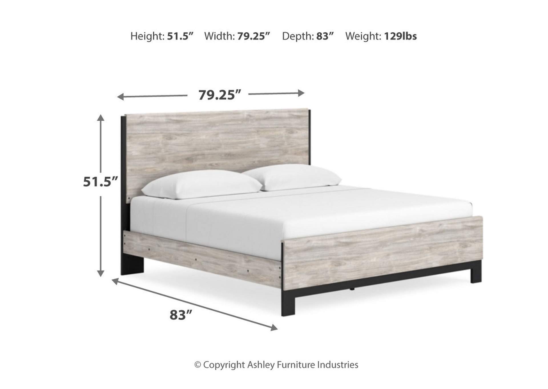 Vessalli King Panel Bed with Mirrored Dresser and 2 Nightstands,Signature Design By Ashley