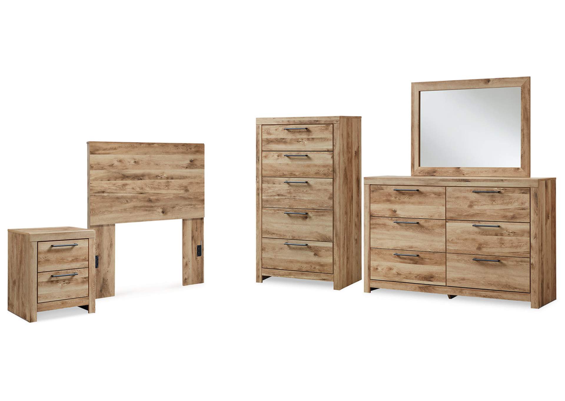 Hyanna Twin Panel Headboard with Mirrored Dresser, Chest and Nightstand,Signature Design By Ashley