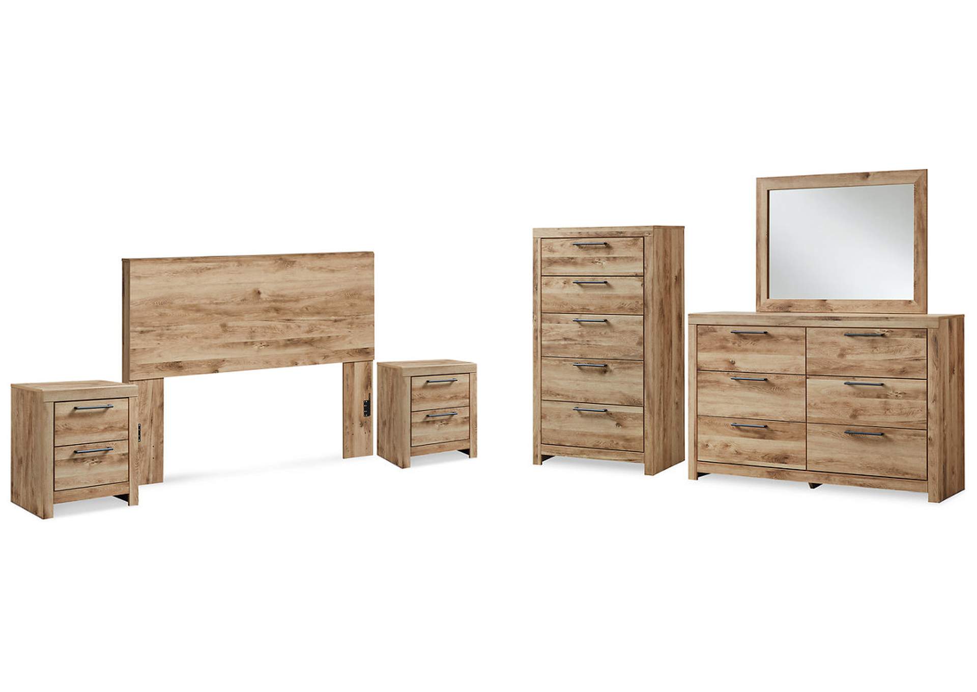 Hyanna Queen Panel Headboard with Mirrored Dresser, Chest and 2 Nightstands,Signature Design By Ashley