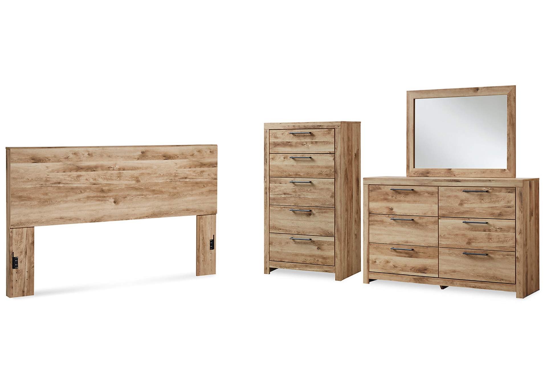 Hyanna King Panel Headboard with Mirrored Dresser and Chest,Signature Design By Ashley