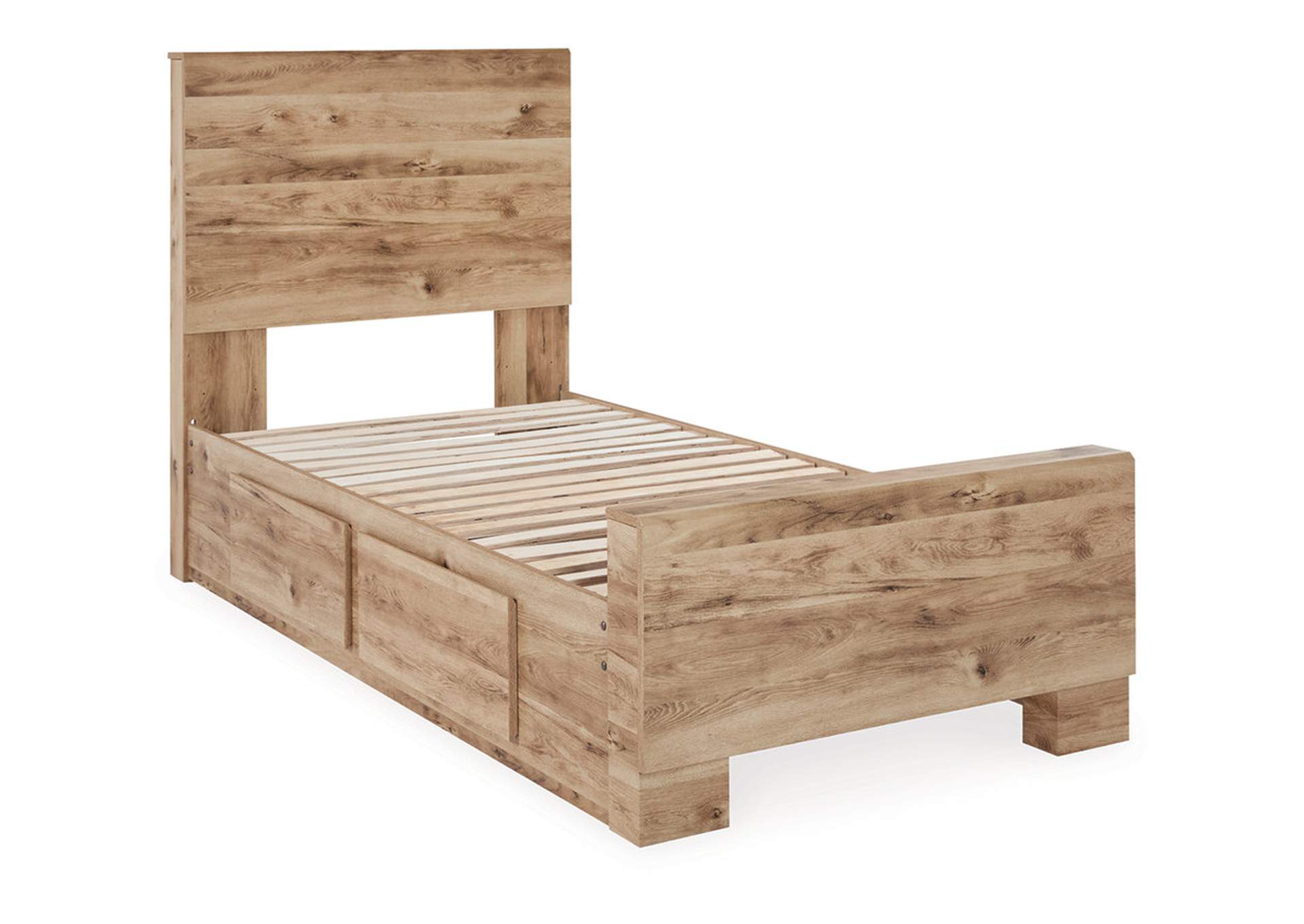 Hyanna Twin Panel Bed with 1 Side Storage, Dresser and Mirror,Signature Design By Ashley