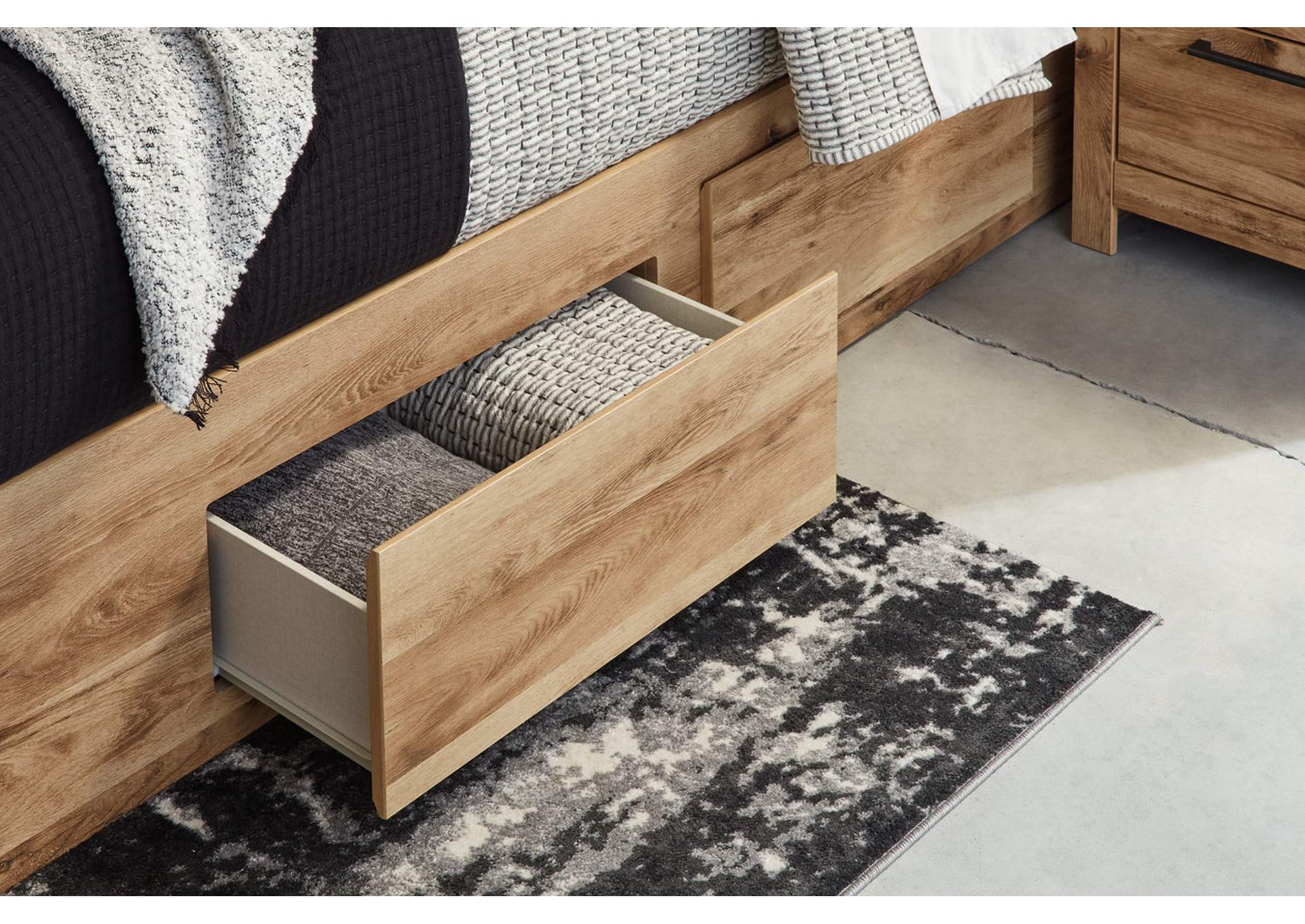 Hyanna King Panel Storage Bed with 2 Under Bed Storage Drawer,Signature Design By Ashley