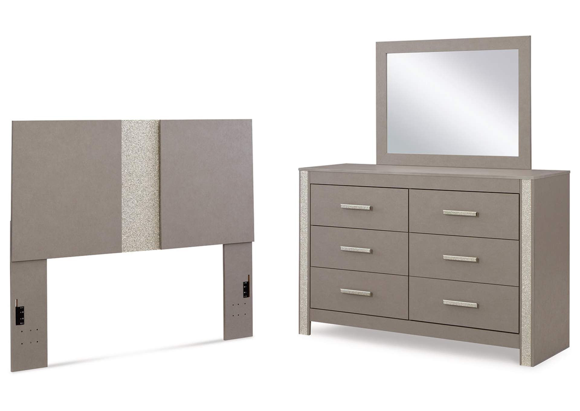 Surancha Queen/Full Panel Headboard with Mirrored Dresser,Signature Design By Ashley