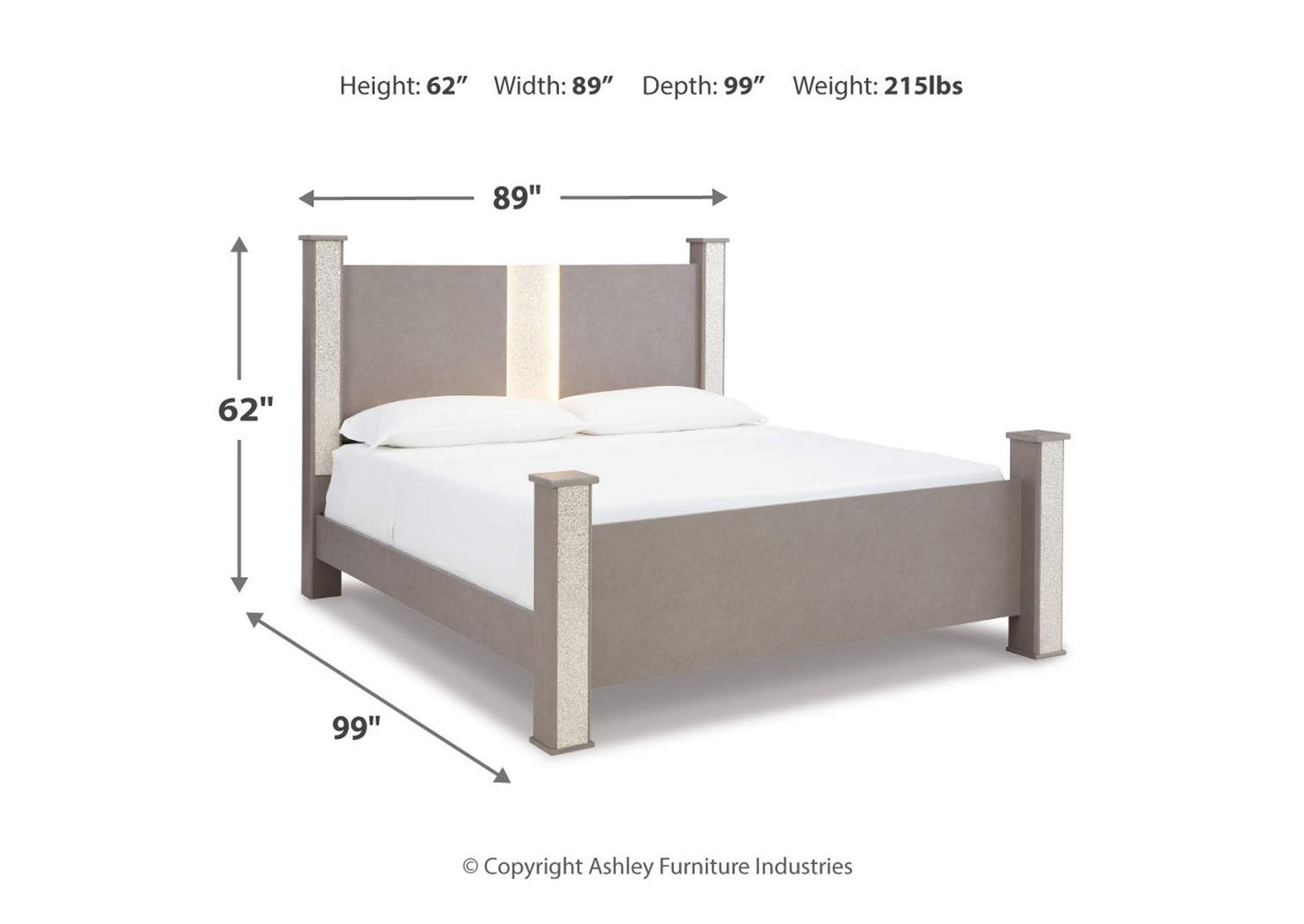 Surancha King Poster Bed, Dresser, Mirror and Nightstand,Signature Design By Ashley