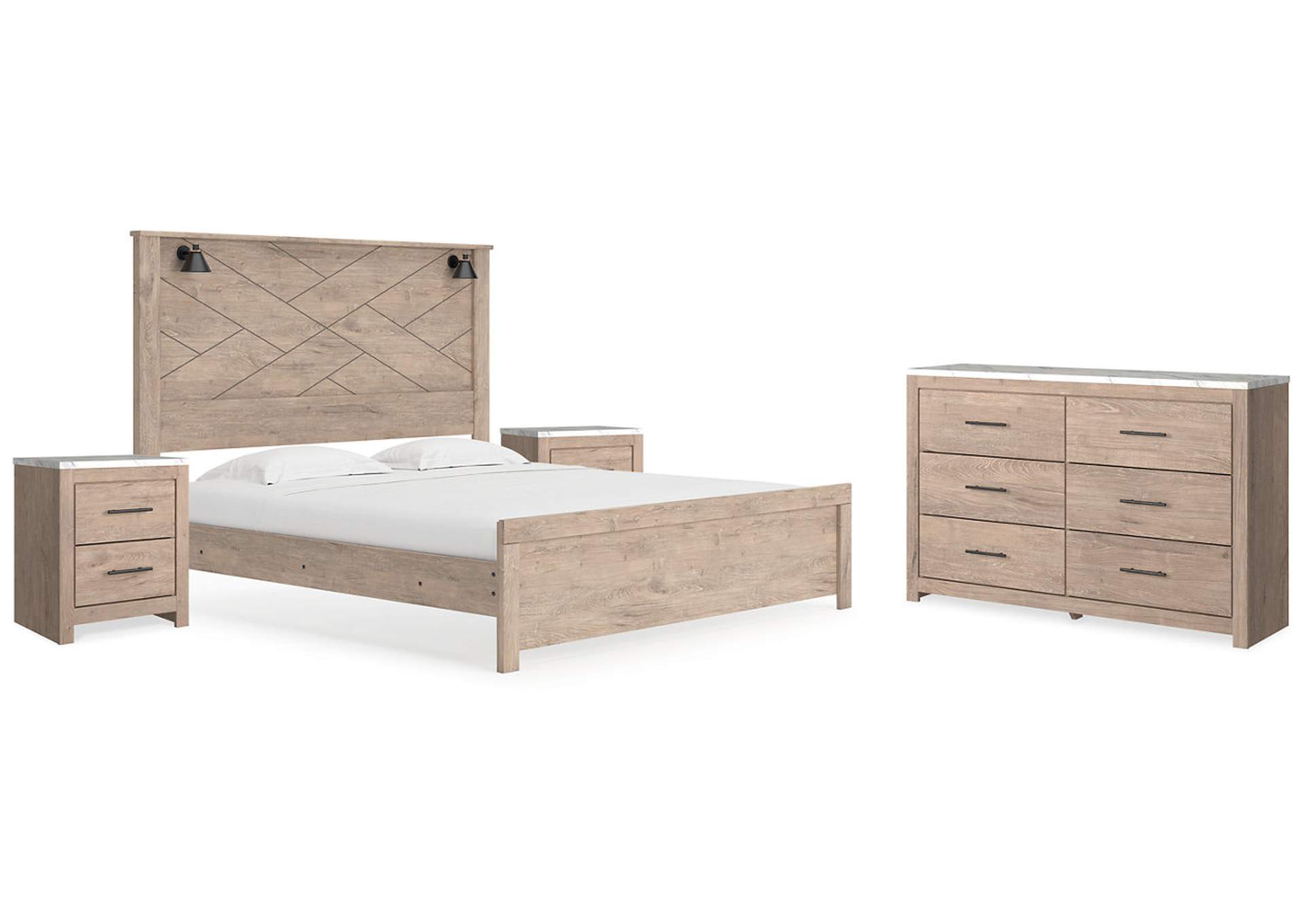 Senniberg King Panel Bed with Dresser and 2 Nightstands,Signature Design By Ashley