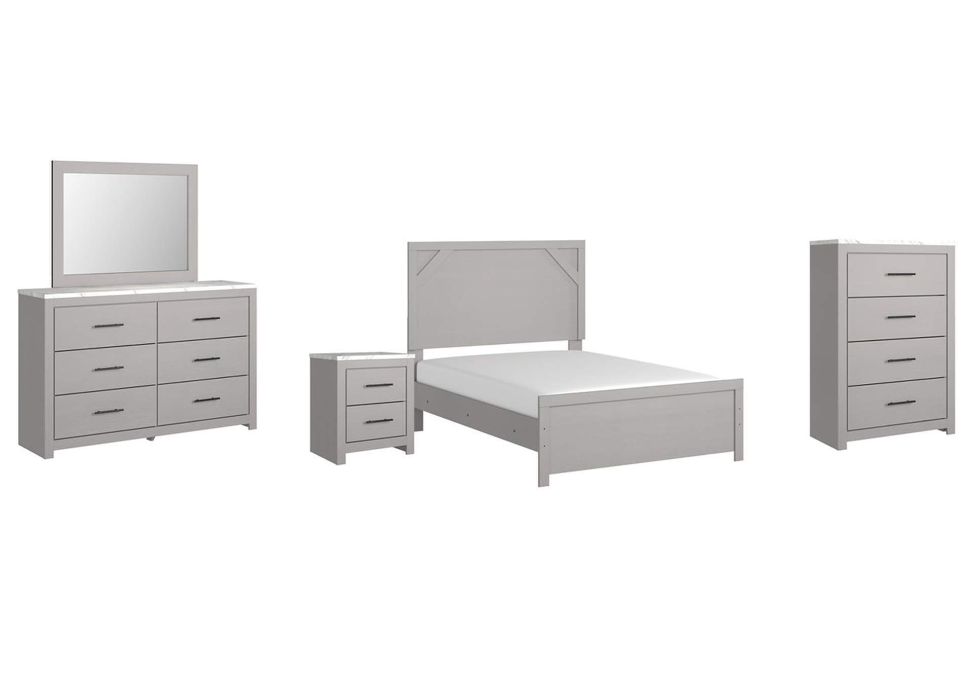 Cottonburg Full Panel Bed with Mirrored Dresser, Chest and Nightstand,Signature Design By Ashley