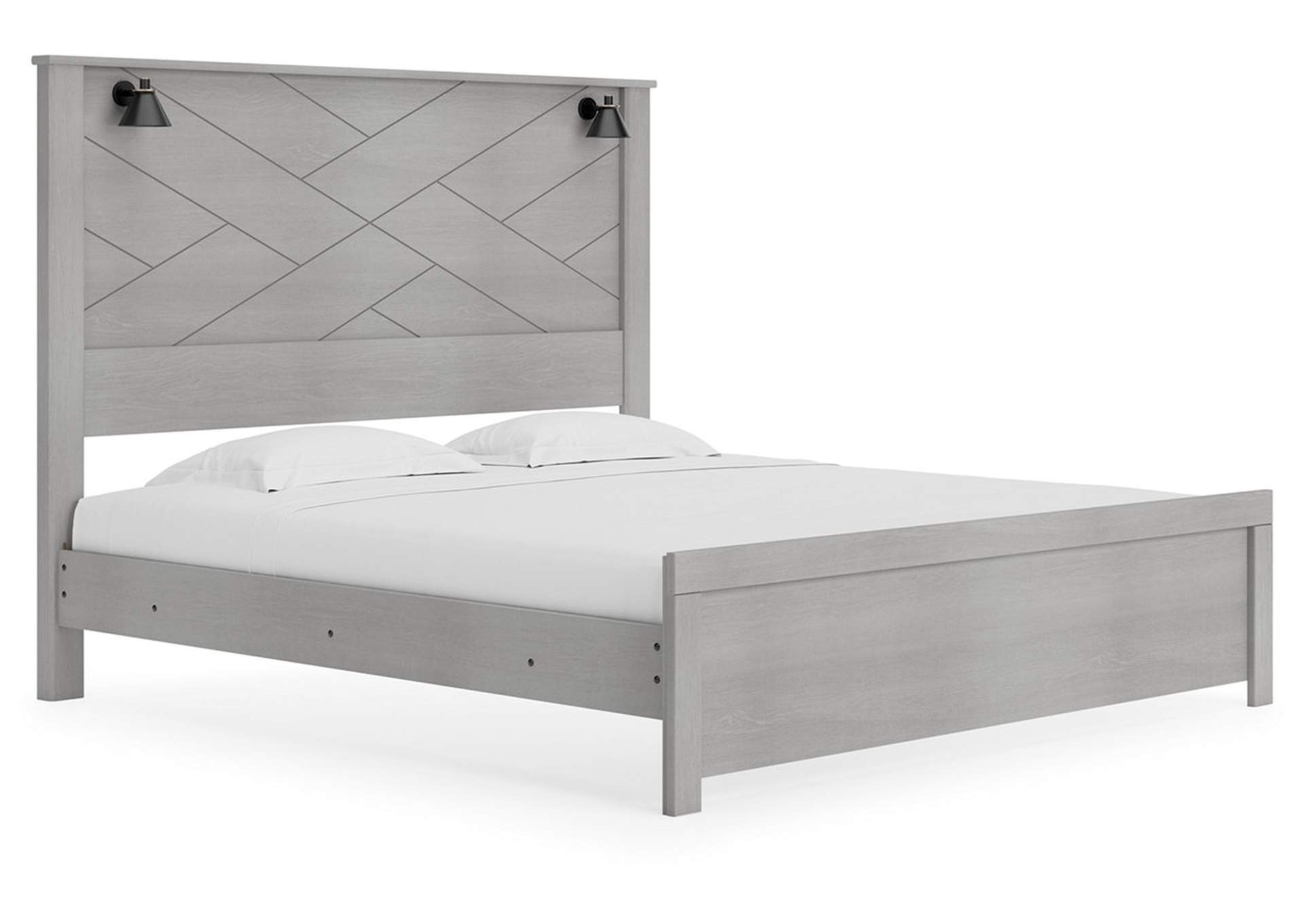 Cottonburg King Panel Bed with Mirrored Dresser,Signature Design By Ashley