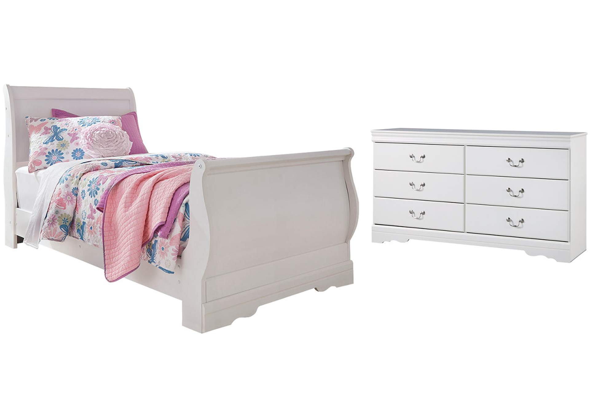 Anarasia Twin Sleigh Bed with Dresser,Signature Design By Ashley