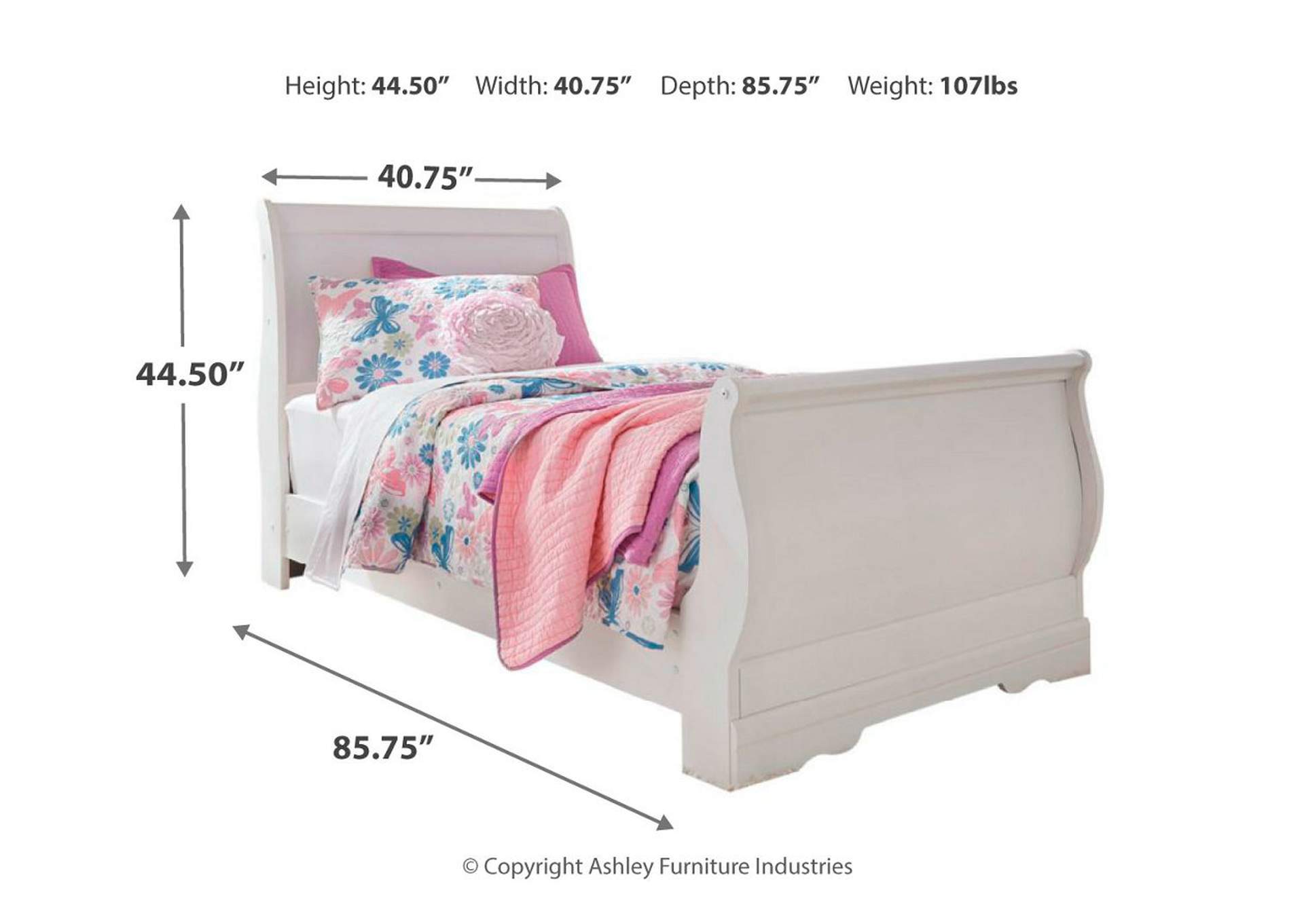 Anarasia Twin Sleigh Bed,Signature Design By Ashley