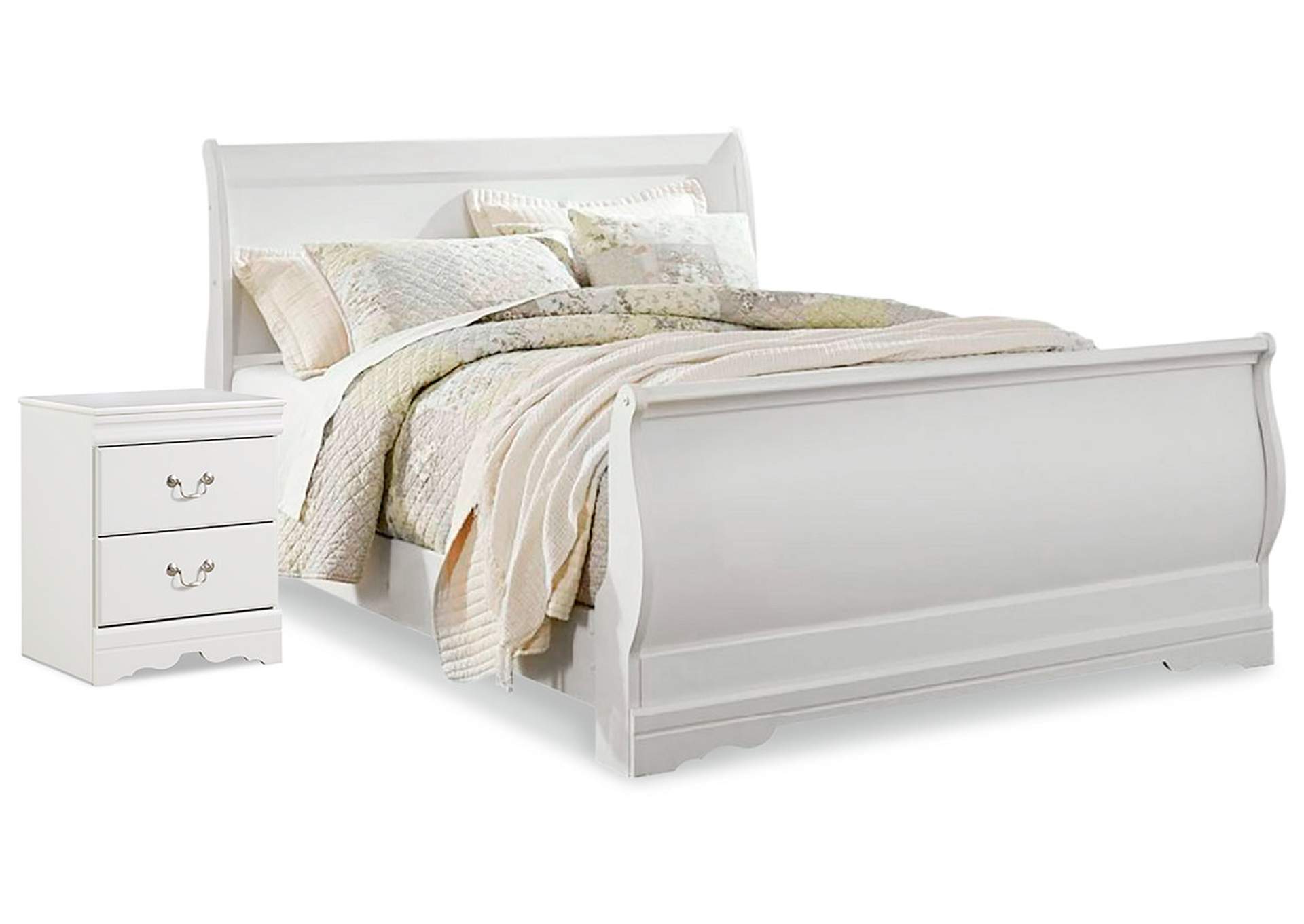 Anarasia Queen Sleigh Bed and Nightstand,Signature Design By Ashley