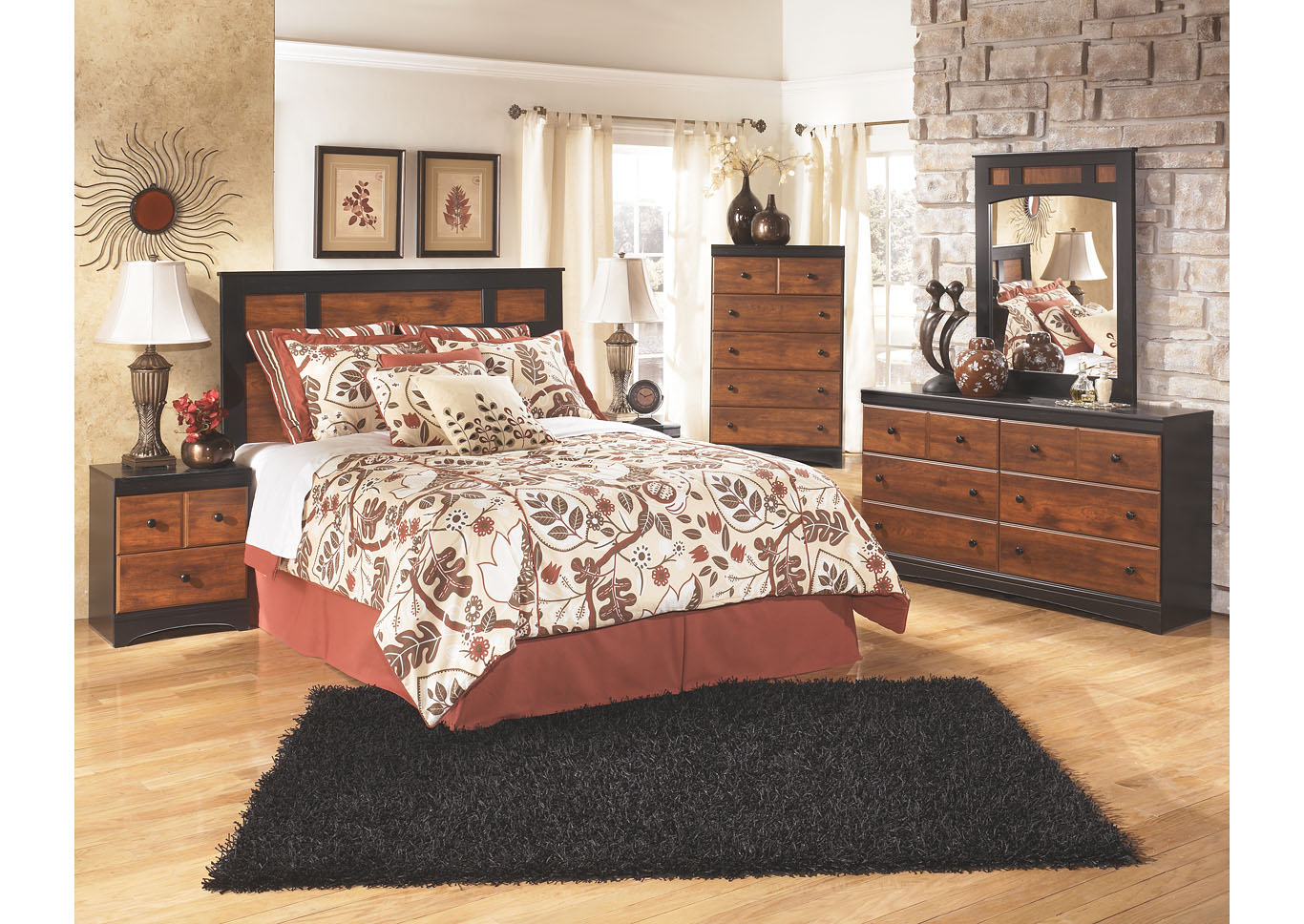 Aimwell Queen/Full Panel Headboard w/Dresser, Mirror and Nightstand,ABF Signature Design by Ashley