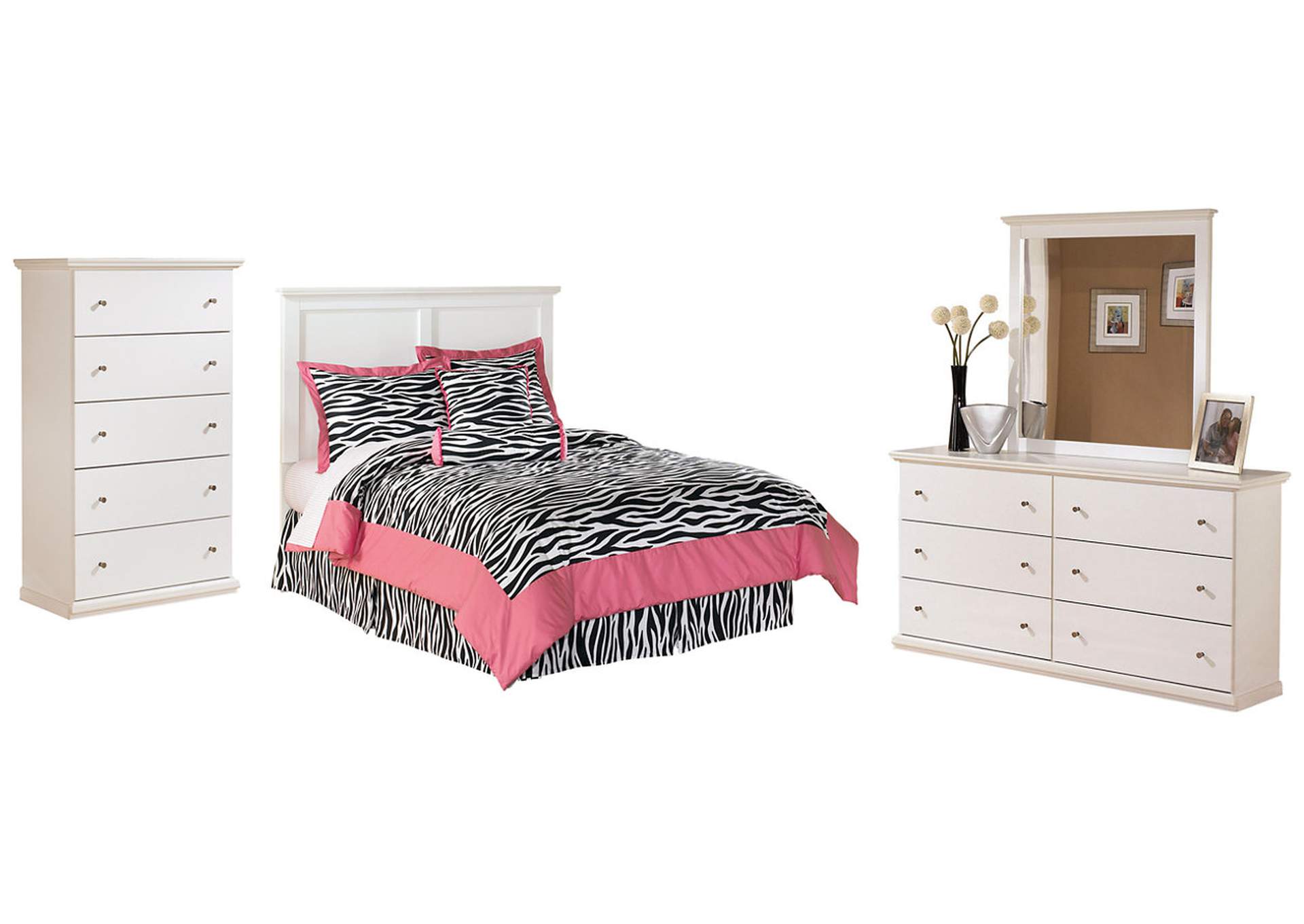 Bostwick Shoals Full Panel Headboard Bed with Mirrored Dresser and Chest,Signature Design By Ashley