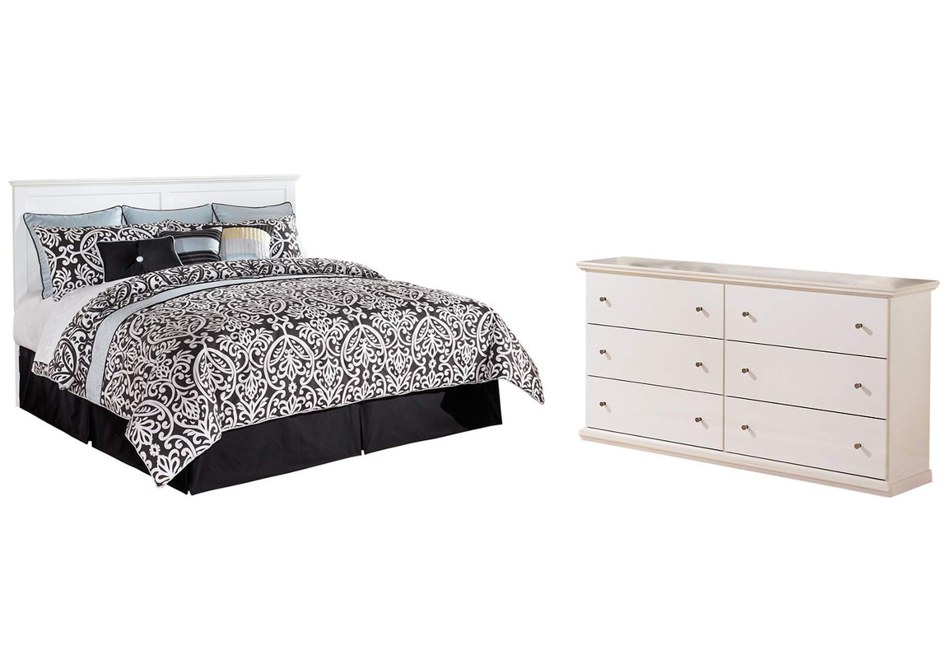 Bostwick Shoals King California, Bostwick Shoals Queen Panel Bed With Mirrored Dresser Chest And 2 Nightstands