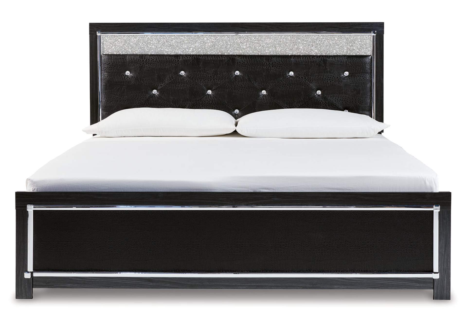 Kaydell King Upholstered Panel Platform Bed with Mirrored Dresser,Signature Design By Ashley