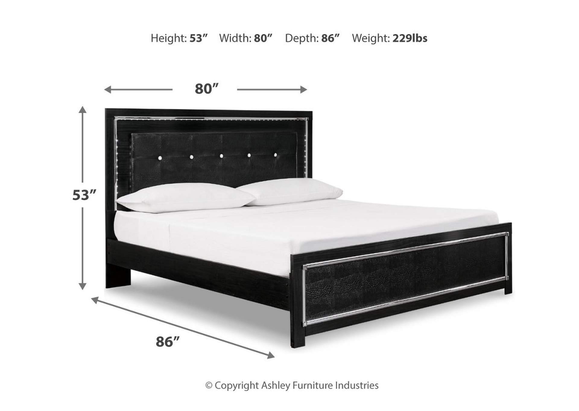 Kaydell King Upholstered Panel Bed and 2 Nightstands,Signature Design By Ashley