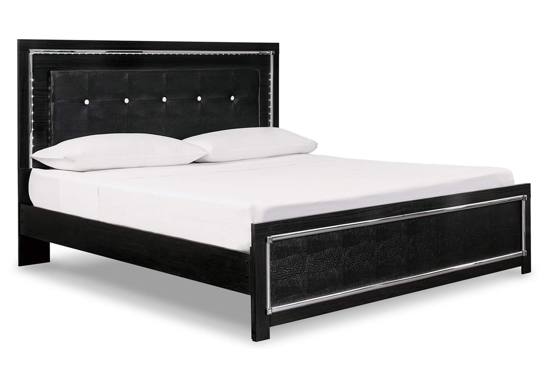 Kaydell King Upholstered Panel Bed with Mirrored Dresser and 2 Nightstands,Signature Design By Ashley