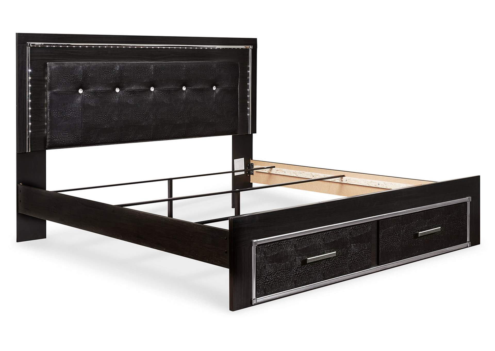 Kaydell King Upholstered Storage Bed, Dresser, Mirror, Chest and 2 Nightstands,Signature Design By Ashley